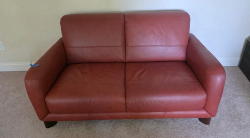 Brown leather piece sofa set - brown,
