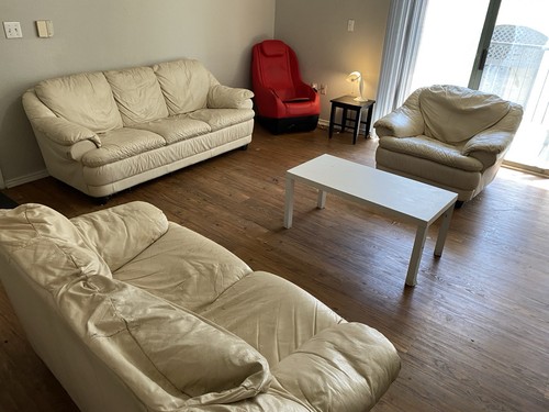 Piece leather sofa set - 3,