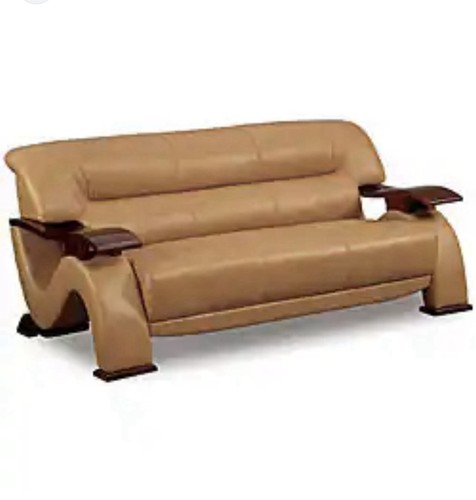 Caramel brown leather sofa - caramel,