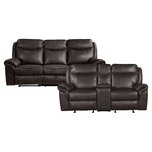 Brown faux leather reclining - faux,
