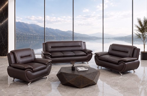 New brown 3pc sofa - new,